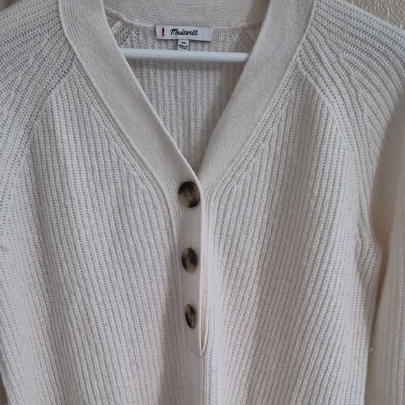 Madewell Cream Cardigan with Button Accents - Picture 2 of 5